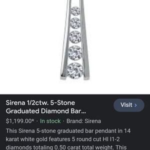 Diamond ladder pendant with chain